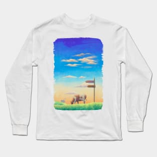 The digital painted rural nature (2nd version) Long Sleeve T-Shirt